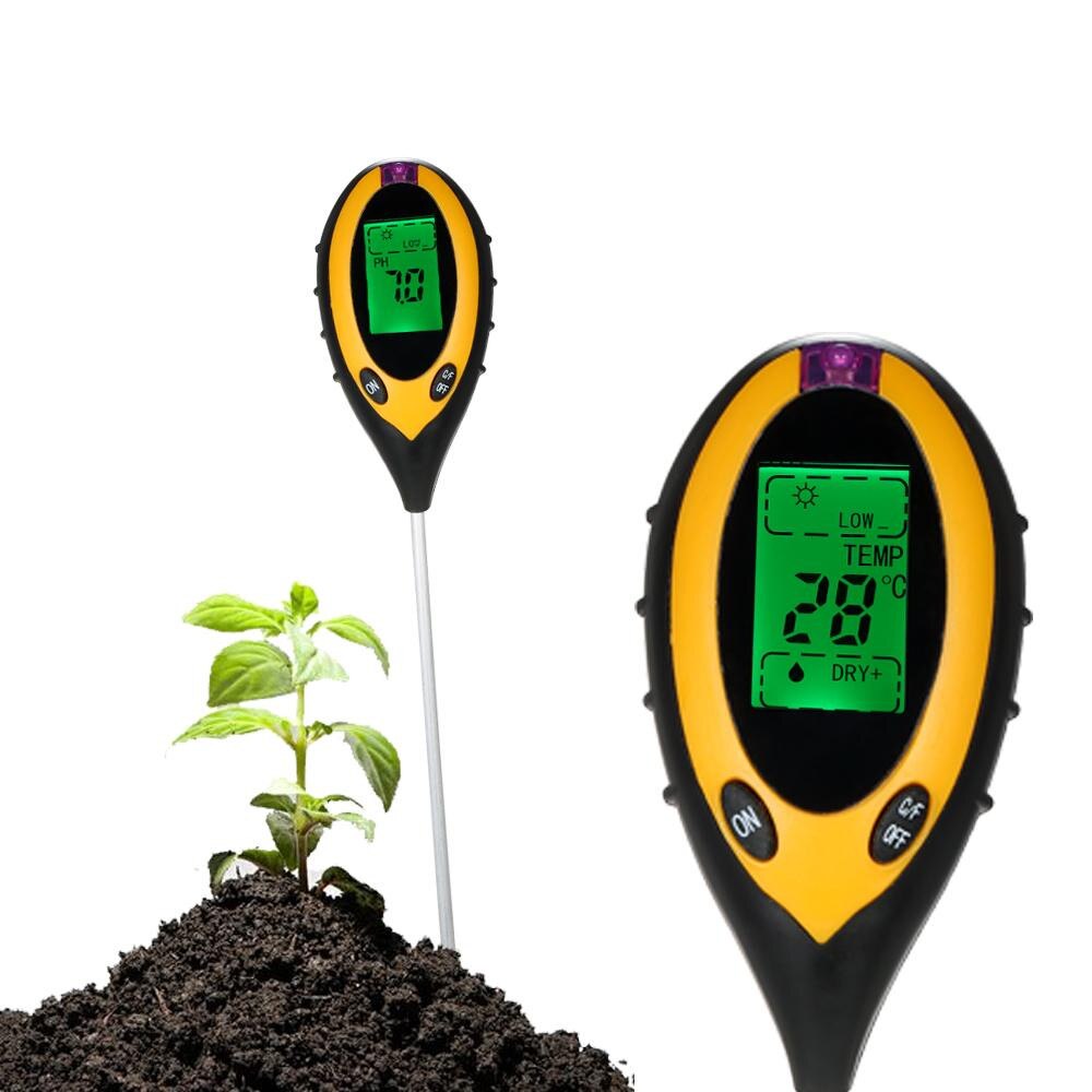 Professional 4 in 1 LCD Ʈ PH   ˻  µ ޺    /Professional 4 in 1 LCD Backlight PH Meter Soil Tester Moisture Temperature Sunligh